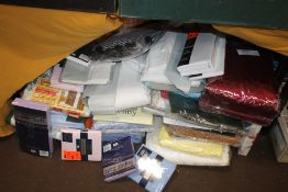 A QUANTITY OF BEDLINEN ETC