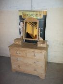 AN ANTIQUE PINE DRESSING TABLE