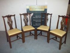 FOUR CHIPPENDALE STYLE CHAIRS