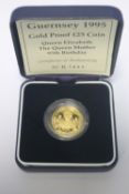 GUERNSEY 1995 GOLD PROOF £25 in case with certificate of authenticity