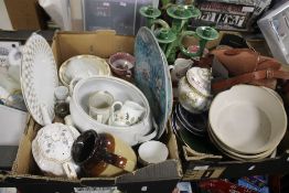 TWO TRAYS OF CERAMICS TO INCLUDE SPODE (TRAYS NOT INCLUDED)
