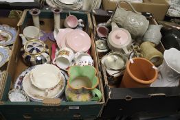 TWO TRAYS OF ASSORTED CERAMICS TO INCLUDE JUGS (TRAYS NOT INCLUDED)
