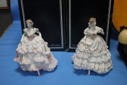 A PAIR OF ROYAL WORCESTER LIMITED EDITION VICTORIAN FIGURES, 