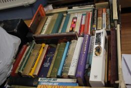 TWO TRAYS OF BOOKS MAINLY HISTORY INTEREST (TRAYS NOT INCLUDED)