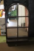 AN ARCHED MIRROR, 104 X 60 CM