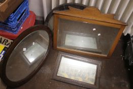 FOUR MIRRORS TO INCLUDE AN OVAL EXAMPLE 64 X 46 CM