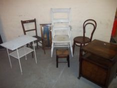 SEVEN ITEMS TO INCLUDE CHAIRS, STOOLS ETC.