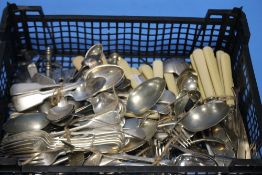A QUANTITY OF WHITE METAL FLATWARE