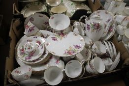 A TRAY OF TEA & DINNERWARE (TRAY NOT INCLUDED)
