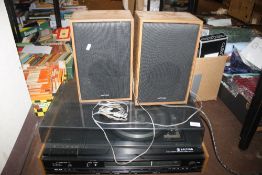 A WALTHAM STEREO RECEIVER WITH SPEAKERS (NO MODEL NUMBER TO BE SEEN)