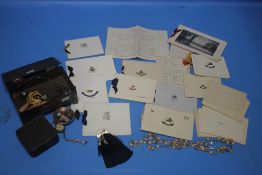 A SMALL QUANTITY OF COLLECTABLES TO INCLUDE EARLY 20TH CENTURY NAVAL CHRISTMAS CARDS, OTHER