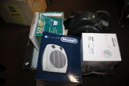 A QUANTITY OF ELECTRICALS TO INCLUDE A FAN HEATER