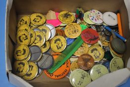 A QUANTITY OF PIN BADGES MAINLY BLACK COUNTRY MORRIS MEN