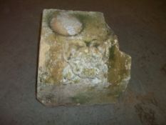 AN ANTIQUE SANDSTONE PILLAR BASE