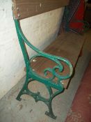 A HEAVY SOLID GARDEN BENCH