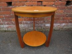A 'NATHAN' MODERN TEAK TWO TIER OCCASIONAL TABLE H-62 CM DIA.-59 CM