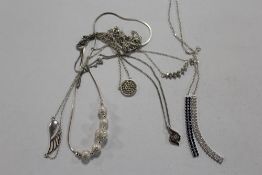 A COLLECTION OF STERLING SILVER NECKLACES APPROX WEIGHT 26.8G