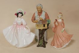 TWO ROYAL DOULTON FIGURES 'SUNDAY BEST' HN2698 AND 'GOOD MORNING' HN2671 TOGETHER WITH A ROYAL