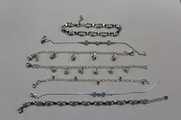 a bag of sterling silver bracelets (7) approx weight 32.6g