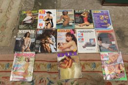 A COLLECTION OF VINTAGE ADULT MAGAZINES TO INCLUDE MAYFAIR, WHITEHOUSE ETC.