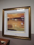A MODERN LTD EDITION W.CORBETT COASTAL PRINT 50 X 50 CM No 32/125