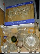 TWO TRAYS OF GLASSWARE