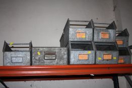 TWELVE METAL STORAGE TRAYS