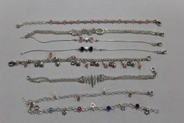 EIGHT STERLING SILVER BRACELETS APPROX WEIGHT 30.8G