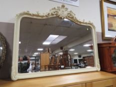 A MODERN CREAM ROCOCO STYLE OVERMANTLE MIRROR