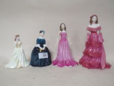 TWO ROYAL DOULTON FIGURES CONSISTING OF CHERIE HN2341 AND RUBY TOGETHER WITH TWO COALPORT FIGURES