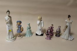 A COLLECTION OF CERAMIC FIGURES TO INCLUDE A ROYAL DOULTON 'DARLING' FIGURE HN1319, FRANKLIN MINT '