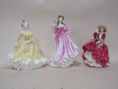 THREE ROYAL DOULTON FIGURES CONSISTING OF TOP O THE HILL HN1834, NINETTE HN2379 AND LAUREN HN3975