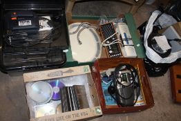 A MIXTURE OF ELECTRICALS ETC TO INCLUDE A WHEELCHAIR MOTOR, RADIOS, JIGSAW ETC