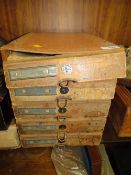 A SET OF J.C.KING OF LONDON PALMERSTON SERIES DRAW BOXES (WITH DAMAGES)