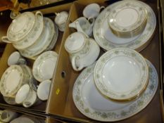 TWO TRAYS OF NORITAKE CONTEMPORARY GREEN HILL CHINA