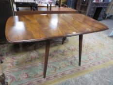 AN ERCOL DROPLEAF TABLE H-72 CM L-137 CM