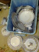 A BOX OF VICTORIAN BERRY PATTERN DINNERWARE