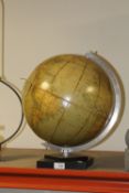 A VINTAGE DESKTOP GLOBE, DAMAGE EVIDENT