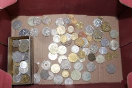 A BOX OF WORLD COINAGE