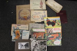 A COLLECTION OF CIGARETTE CARDS, MILITARY RATION BOOK ETC