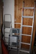 FOUR SETS OF STEP LADDERS
