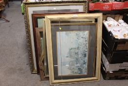 A LARGE QUANTITY OF ASSORTED PICTURES AND PRINTS TO INCLUDE A CRICKET INTEREST PRINT, MAUDE EARL