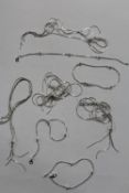 A BAG OF SILVER NECKLACES AND BRACELETS APPROX WEIGHT 30.9G