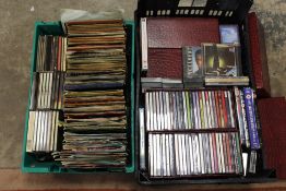 A BOX OF 7| SINGLES TOGETHER WITH A QUANTITY OF CDS, DVDS AND CASSETTE TAPES