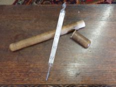A RARE WOODEN CASED WINE THERMOMETER CIRCA 1900