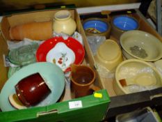 TWO TRAYS OF STONEWARE