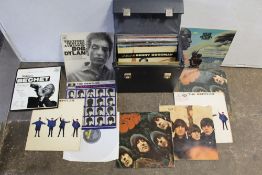 A CASE OF LP RECORDS, TO INCLUDE THE BEATLES, BOB DYLAN, ETC.