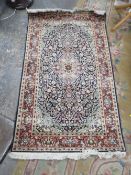 A SMALLER QUALITY MODERN SILK/COTTON CARPET 156 X 94 CM