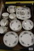 A TRAY OF SHELLEY CHELSEA 11280 PATTERN CHINA TO INCLUDE TRIOS