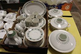 TWO TRAYS OF ROYAL DOULTON TAPESTRY T.C.1024 CHINA TO INCLUDE TUREENS